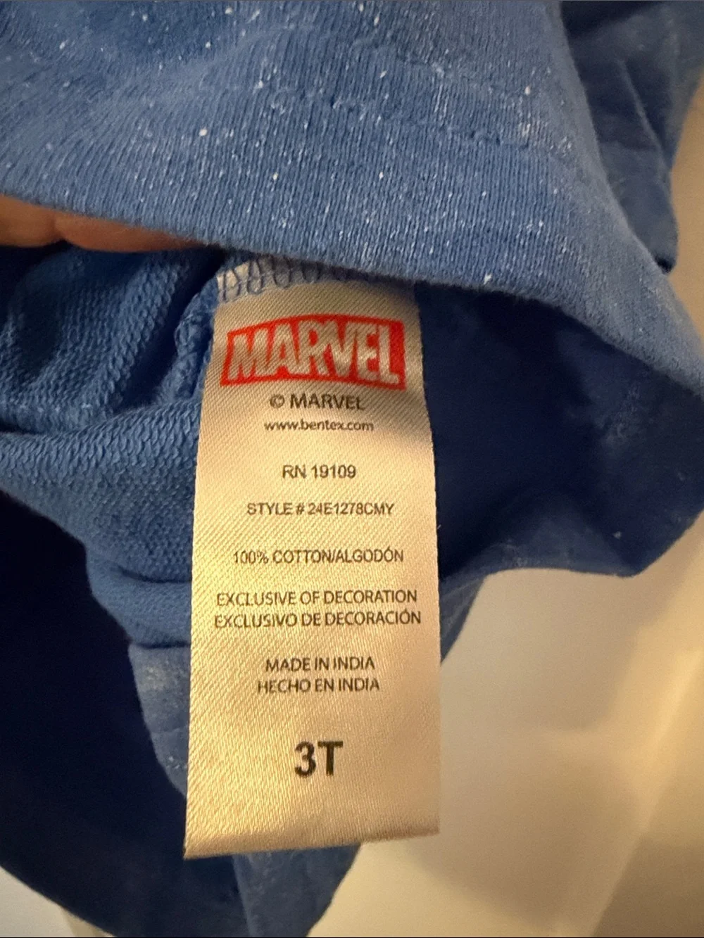 Marvel Blue Spider-Man Graphic Tee with Bold Yellow Logo